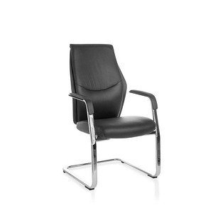 Oxford Besucherstuhl schwarz Leder