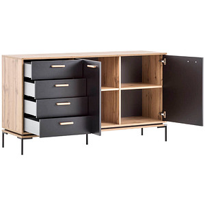 4027181114995 - Sideboard 701729 eiche schwarz 2 Fachböden 1546 x 450 x 857 cm 4027181114995 - Sideboard 701729 eiche schwarz 2 Fachböden 1546 x 450 x 857 cm