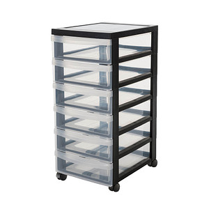 7091033925845 - Aufbewahrungsbox 6342 außen 29x40x615cm Polypropylen transparent schwarz 7091033925845 IRIS Ohyama