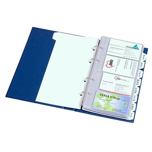 4052301003118 - Visitenkarten-Ringbuch Blue für 200 Visitenkarten 4 Ring-Mechanik DIN A5