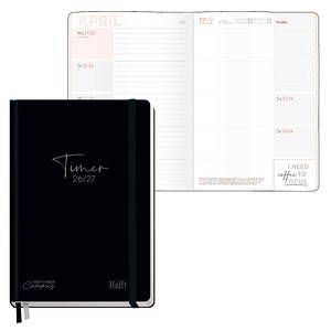 Häfft® Verlag Buchkalender Campus Black Edition August 2026 – September 2027 schwarz, 1 St.