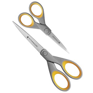 0073577138247 - Scheren-Set TITANIUM Nitride Edelstahl rostfrei titanbeschichtet 18cm grau-gelb 0073577138247 2 Stück