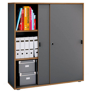 4051814444692 - Büroschrank mit 3 Fächern moderner Aktenschrank mit Schiebetüren Maße ca H 110 x B 100 x T 37 cm– Salia 3-Fach 4051814444692 - Büroschrank mit 3 Fächern moderner Aktenschrank mit Schiebetüren Maße ca H 110 x B 100 x T 37 cm– Salia 3-Fach
