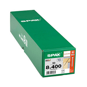 SPAX® Holzbauschrauben T40 Senkkopf WIROX 400mm  x 8 mm, 50 St.