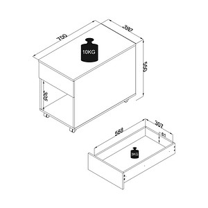 4051814419416 - Rollcontainer Beistellcontainer Bürocontainer Rollen rollbar Dalosa 1 Schublade (Farbe Weiß) 4051814419416 - Rollcontainer Beistellcontainer Bürocontainer Rollen rollbar Dalosa 1 Schublade (Farbe Weiß)