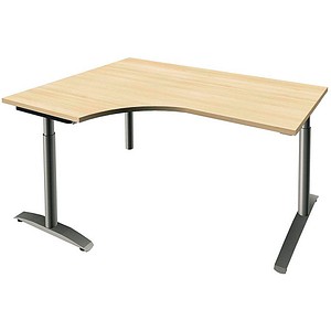 4260267326466 - fm Sidney höhenverstellbarer Schreibtisch königsahorn Bogenform C-Fuß-Gestell Rundrohr silber 1600 x 800 cm 4260267326466 - fm Sidney höhenverstellbarer Schreibtisch königsahorn Bogenform C-Fuß-Gestell Rundrohr silber 1600 x 800 cm