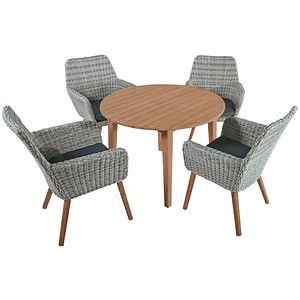 4041908121127 - Sitzgruppe RAPALLOARVADA dunkelgrau grau Kunststoff Holz 5-teilig 4041908121127 Garden Pleasure