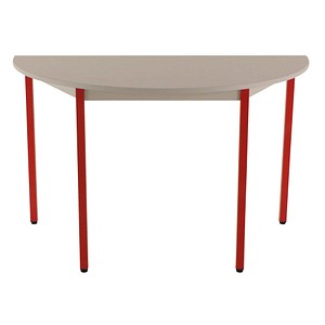 3700245510278 - Schreibtisch 120DRGR 65-130cm (H) 120x60cm (BxT) halbrund grau   rot 3700245510278 SODEMATUB