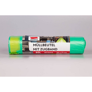 4008284042224 - Müllbeutel 42224 grün 60 Liter mit Zugband 4008284042224 20 Stück