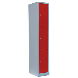 4061815517424 - Schließfachschrank feuerrot lichtgrau 520314 3 Schließfächer 315 x 500 x 1800 cm 4061815517424 LÜLLMANN