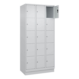 CP Schließfachschrank Classic PLUS lichtgrau 080020-305 S10009, 15 Schließfächer 90,0 x 50,0 x 195,0 cm