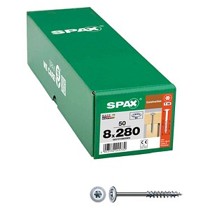 4003530245732 - Hiforce 8 x 280 mm 50 Stück Teilgewinde Tellerkopf t-star plus T40 4CUT wirox - 0251010802805 - Spax
