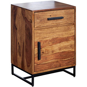 WOHNLING Nachttisch rechteckig Massivholz sheesham 35,0 x 45,0 x 65,0 cm, 1 St.