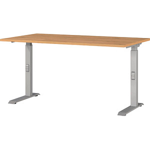 4005949791787 - Schreibtisch DOWNEY 7904-638 manuell höhenverstellbar  140x80cm (BxT) rechteckig grandson-eiche   Silber 4005949791787 GERMA