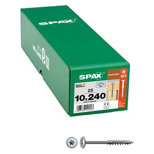 4003530245893 - Hiforce 10 x 240 mm 25 Stück Teilgewinde Tellerkopf t-star plus T50 4CUT wirox - 0251011002405 - Spax