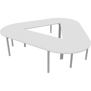 8058265539669 - Konferenztisch Idea+ CAR1605 BA A 74cm (H) 320x298cm (BxT) Trapezform weiß silber 8058265539669 Quadrifoglio 8058265539669 - Konferenztisch Idea+ CAR1605 BA A 74cm (H) 320x298cm (BxT) Trapezform weiß silber 8058265539669 Quadrifoglio