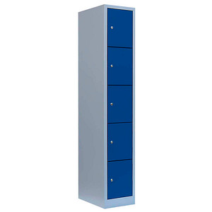 4061815518261 - Schließfachschrank enzianblau lichtgrau 520511 5 Schließfächer 315 x 500 x 1800 cm 4061815518261 LÜLLMANN