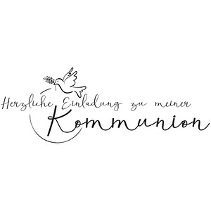 Herzliche Einladung zu meiner Kommunion Motivstempel Taube