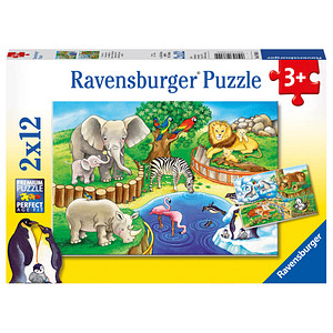 Ravensburger Tiere im Zoo Puzzle, 2 x 12 Teile