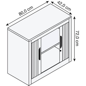4063332759769 - Rollladenschrank mit Horizontal-Jalousie HxBxT 720 x 800 x 420 mm 1 Fachboden 15 Ordnerhöhen verkehrsweiß C+P 4063332759769 - Rollladenschrank mit Horizontal-Jalousie HxBxT 720 x 800 x 420 mm 1 Fachboden 15 Ordnerhöhen verkehrsweiß C+P
