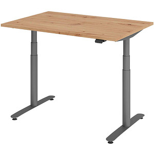 4032062304051 - HAMMERBACHER VXDLR12 elektrisch höhenverstellbarer Schreibtisch asteiche rechteckig T-Fuß-Gestell grau 1200 x 800 cm 4032062304051 - HAMMERBACHER VXDLR12 elektrisch höhenverstellbarer Schreibtisch asteiche rechteckig T-Fuß-Gestell grau 1200 x 800 cm