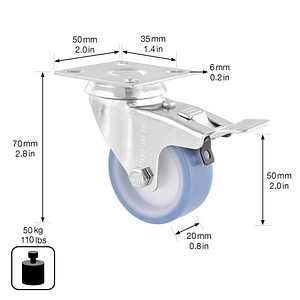 4001073056150 - Apparate-Lenkrollen ECO Rad-Ø 50 mm VE 4 Stk TPR Lenkrolle mit Feststeller 4001073056150 - Apparate-Lenkrollen ECO Rad-Ø 50 mm VE 4 Stk TPR Lenkrolle mit Feststeller