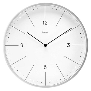 4047443520821 - Wanduhr Sardinien weiß silber Kunststoff Ø 300 cm 4047443520821 Hama