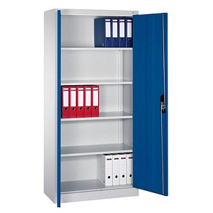 4062084609148 - C+p Möbelsysteme - c+p Büro-Drehtürenschrank Acurado HxBxT 195x93x40cm Lichtgrau Enzianblau - Enzianblau