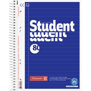 4003273571846 - Collegeblock 10-6787101 Student Recycling Lineatur 27   liniert mit Rand innen außen A5 70g blau 80 Blatt 4003273571846 Bru