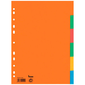 Bene Kartonregister 97400, 6-teilig blanko, A4, 230 g/m², farbige Taben, 6-teilig 9003261250000 Bene