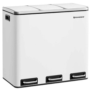 0194343106151 - Mülleimer für die Küche Mülltrennsystem 3 x 18L Treteimer mit 3 Fächern Abfalleimer Softclose mit Fußpedalen Inneneimern aus Kunststoff und
