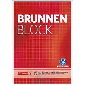 4003273689404 - Briefblock 105261801 Recycling Lineatur 22   kariert A4 70g rot 50 Blatt 4003273689404 Brunnen
