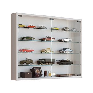 Mandosa L Hängevitrine weiß 4 Fachböden