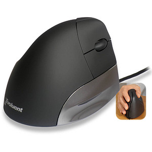Evoluent Vertical Mouse Standard rechts Maus ergonomisch kabelgebunden schwarz, silber