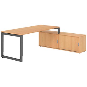 4032062332580 - Schreibtischkombination RSE19 höhenverstellbar  rechteckig buche   graphit 4032062332580 Hammerbacher