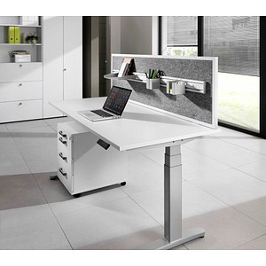 Tischtrennwand mit Orga-Schiene grau 119,5 x 50,0 cm