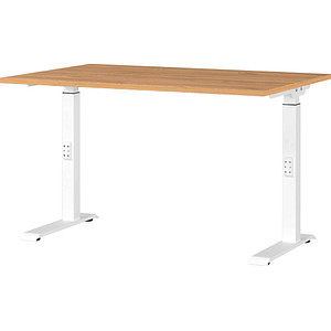 4005949791886 - Schreibtisch DOWNEY 7910-552 manuell höhenverstellbar  120x80cm (BxT) rechteckig grandson-eiche   Weiß 4005949791886 GERMANI