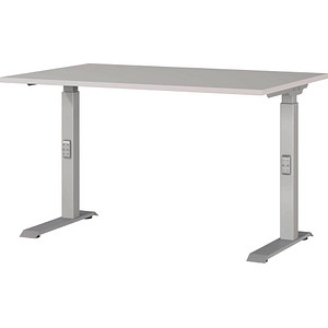 4005949791985 - Schreibtisch DOWNEY 7910-643 manuell höhenverstellbar 68-91cm (H) 120x80cm (BxT) rechteckig kaschmir   silber 4005949791985