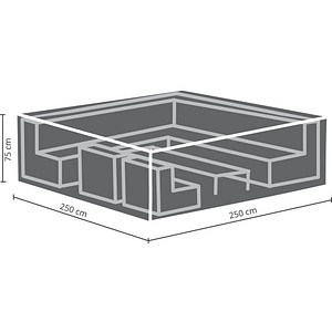 4043153103569 - Gartenmöbel-Schutzhülle BEST grau (anthrazit) B250cm H75cm L250cm Polyester Planen für Lounge-Sets mittel medium 250x250x75 cm