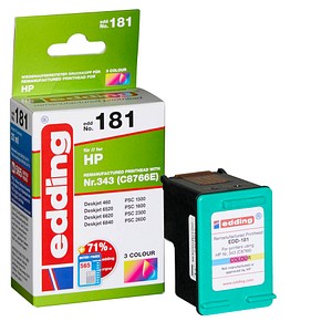 edding EDD-181 color Tintenpatrone ersetzt HP 343 (C8766EE) edding EDD-181 color Tintenpatrone ersetzt HP 343 (C8766EE)