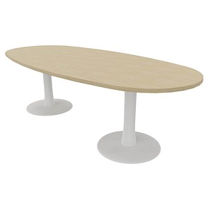 8058265533971 - Konferenztisch Idea+ eiche oval Säulenfuß weiß 2400 x 1100 x 740 cm 8058265533971 - Konferenztisch Idea+ eiche oval Säulenfuß weiß 2400 x 1100 x 740 cm