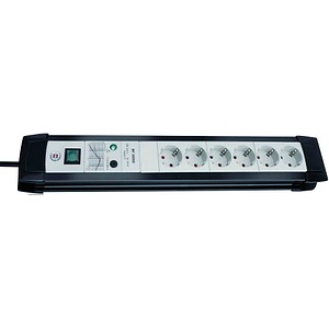 Premium-Line 6-fach Steckdosenleiste mit Überspannungsschutz schwarz