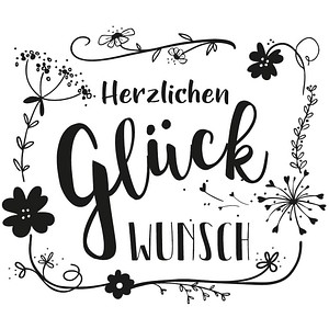 4006166824791 - Herzlichen Glückwunsch Motivstempel Ranken 80 x 90 cm