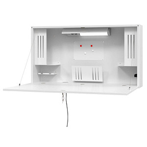 4032062194843 - Wandschreibtisch ideal für das Home Office ausklappbare Tischplatte umfangreiche Innenausstattung B 1200 x T 260 x H 650 mm weiß weiß 4032062194843 - Wandschreibtisch ideal für das Home Office ausklappbare Tischplatte umfangreiche Innenausstattung B 1200 x T 260 x H 650 mm weiß weiß