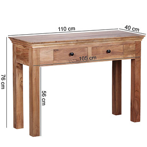 4250950222038 - WOHNLING MUMBAI Schreibtisch braun rechteckig 4-Fuß-Gestell braun 1100 x 400 cm