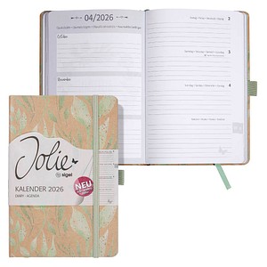 SIGEL Buchkalender Jolie 2026 Sparkle Leaves, 1 St.
