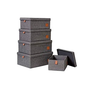 LOVE !T STORE !T Premium Aufbewahrungsboxen-Set grau, 1 Set
