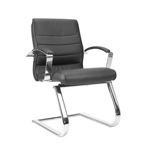 4014296726571 - Besucherstuhl TD Lux 15 schwarz   chrom mit Armlehnen Freischwinger 4014296726571 Topstar