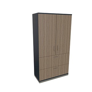 4260649685723 - fm Aktenschrank Sidney 4260649685723 lavagrau eiche 2 Fachböden 1000 x 442 x 1869 cm