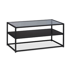 4052025267896 - Couchtisch Ablage aus mdf Glas & Metall modernes Design edler Wohnzimmertisch hbt 42x90x50 cm schwarz - Relaxdays 4052025267896 - Couchtisch Ablage aus mdf Glas & Metall modernes Design edler Wohnzimmertisch hbt 42x90x50 cm schwarz - Relaxdays